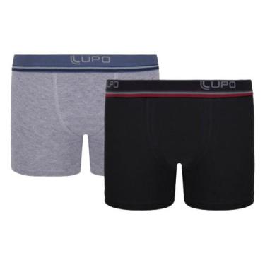 Imagem de Kit 2 - Cuecas Boxer Infantil Lupo Kids Algodão Meninos Confortável, M