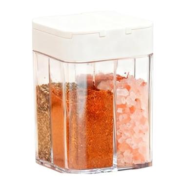 Imagem de YAFIYGI Recipientes de temperos 4 em 1 para acampamento, multicoqueteleira, kit de temperos e mini organizador, potes de sal e pimenta para acampamento e itens essenciais de viagem