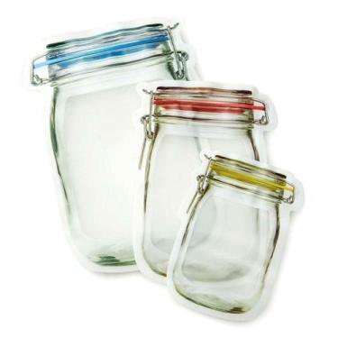 Imagem de Kit 3 Sacos Zip Lock Hermético Reutilizável Formato Pote - YAAY