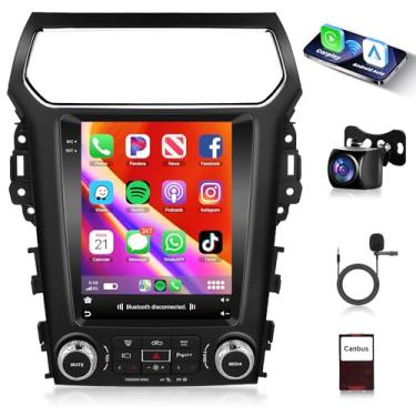 Imagem de Rádio Android 4G + 64G para Ford Explorer 2011-2019, Rimoody Car Stereo CarPlay Android Auto 24.6 cm Vertical Touchscreen GPS WiFi Mirror Link Bluetooth FM/RDS EQ USB + Câmera de backup