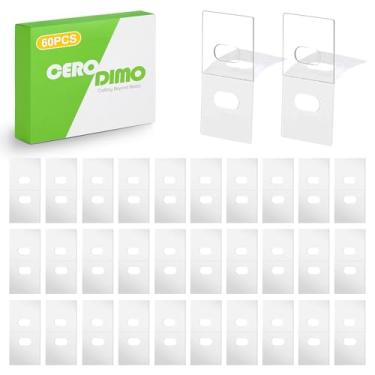 Imagem de CeroDimo 60 peças de abas de reparo de persianas verticais transparentes – Remendos de reforço de ripas de 3,8 x 3,5 cm com suporte autoadesivo – Fixadores de descascar e colar para furos cegos