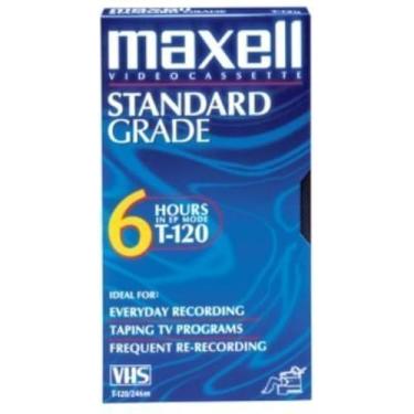 Imagem de Cassete Maxell T120GX/5PK VHS de grau padrão T-120, 6 horas pacote com 5