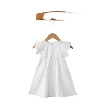Imagem de Vestido de Verão Casual de Algodão para Bebês - Manga Voadora com Amar