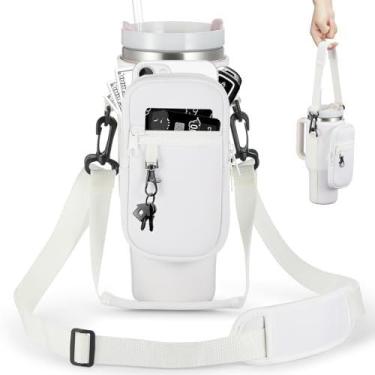 Imagem de Bolsa de transporte para garrafa de água com vários bolsos para copo Stanley Cup 40/850.5 g Neoprene Isolado Bolsa transversal com ombro ajustável e alça de mão