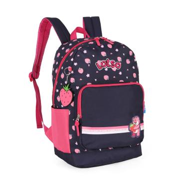 Imagem de Mochila de Costas G Lotso Disney Luxcel | Toy Story | Azul Escuro e Pink | Chaveiro Morango
