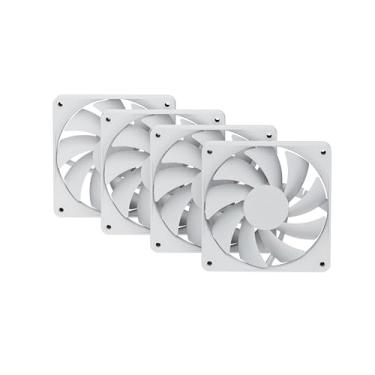 Imagem de Hyte Ventoinhas Flow FA12 de 120 mm para PC, pacote com 4, alto desempenho, baixo ruído, 1500 RPM, PWM de 4 pinos, rolamento dinâmico de fluidos - Branca de Neve