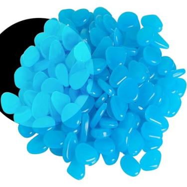 Imagem de 150 peças de pedras luminosas – decorações de pedras brilhantes de cores mistas DIY seixos decorativos para aquário aquário calçada caminho jardim terraço gramado quintal ornamentos coloridos