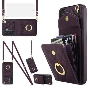 Imagem de Asuwish Capa de celular para Samsung Galaxy A17/A26 5G carteira de celular com protetor de tela de vidro temperado, alça de pulso, suporte de anel com bloqueio de RFID, porta-cartão A 17 26 17A 26A 4G