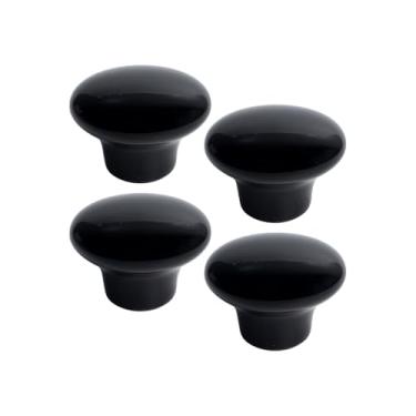 Imagem de Kit 4 Puxador Móvel Antigo Porcelana Gaveta 38mm De Armário (Preto - MPPON104)