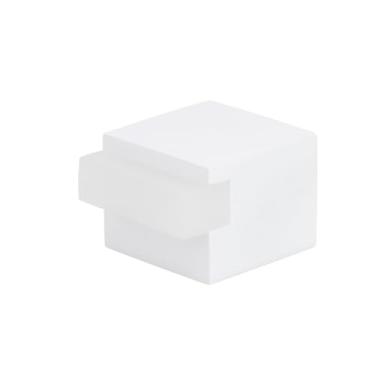 Imagem de EVI Herrajes | Batente de porta quadrado | 2,5 x 2,5 x 2 cm | Aço inoxidável, lacado branco - borracha branca | Montagem adesiva | I-791/25BBL