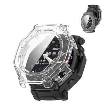 Imagem de Oshmirian Capa para smartwatch Amazfit T-Rex3 PRO 48 mm – Capa protetora multifuncional com protetor de tela de vidro temperado, amortecedor rígido de PC, antiarranhões, à prova de choque