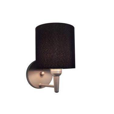 Imagem de Arandela Cilindrica Md-2009 Base Cinza Cúpula Em Tecido 14x15cm Preto - Bivolt