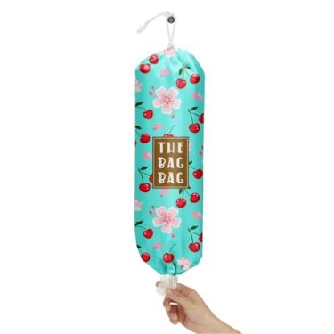 Imagem de IHopes+ Suporte de saco de plástico, organizador de sacolas de compras estilo country reutilizável e lavável, para decoração de cozinha doméstica, viagem, acampamento, use 1 pacote, padrão de flores