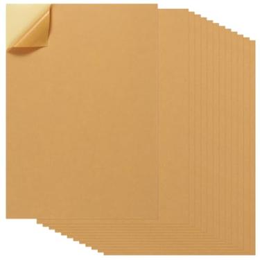 Imagem de PATIKIL 20 peças de papel adesivo de folha completa, etiquetas de envio A4, papel adesivo colorido fosco para impressão de impressora a laser a jato de tinta, marrom claro