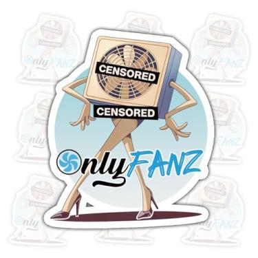 Imagem de 3 peças apenas Fanz censurado adesivo presentes engraçados apenas fanz caixa de desenho animado ventilador adesivos à prova d'água humorístico censurado ventilador suporte modelo pose vinil decalque