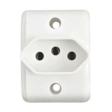 Imagem de Tomada sobrepor retangular simples 2p+t 20a 250v branco pezzi