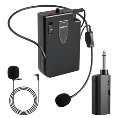 Imagem de FerBuee Microfone sem fio profissional sem fio sistema de microfone dinâmico para amplificador, sistema de PA, karaokê, reunião, festa, igreja