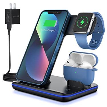 Imagem de WAITIEE Carregador Sem Fio 3 Em 1, Estação de Carregamento Rápido de 15 W para Apple Iwatch Series Se/7/6/5/4/3/2, Airpods 3, Compatível com Iphone 13 Pro/Pro Max/Mini/12/11 Series/Xs/Xr