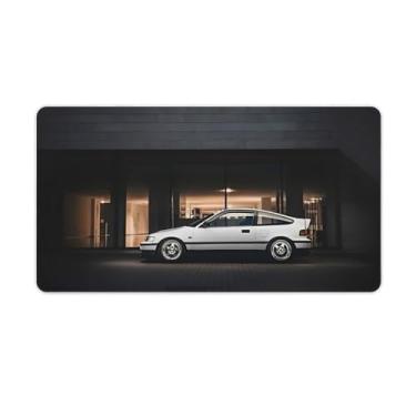 Imagem de HouLaiZhe JDM Tapetes de mouse grandes para jogos JDM carro branco CRX tapete de mesa simples base de borracha antiderrapante acessórios de computador suprimentos bloco de escrita para escritório casa