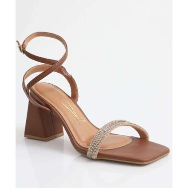 Imagem de Sandália Feminina Salto Grosso Vizzano Caramelo-02027, Caramelo, 35