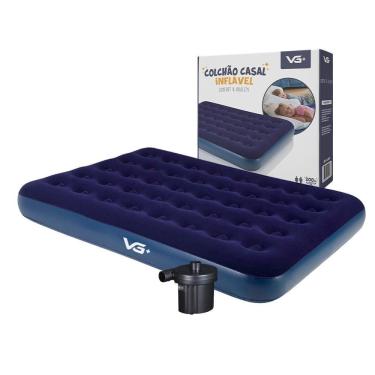 Imagem de Colchão Casal Infável + Bomba De Ar Elétrica 110v Vg Plus