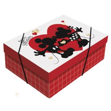 Imagem de Caixa Retangular Mickey E Minnie Love Médio - Cromus