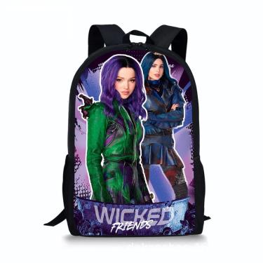 Imagem de Mochila Descendants Mal`s Cartoon Kids Nylon 28x13x44cm