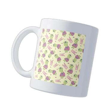 Imagem de Caneca Xícara de Café Porcelana 300ml com Desenho de Coelho e Caracol