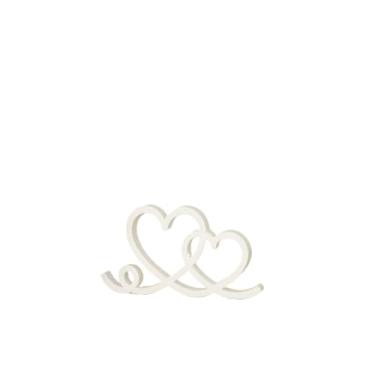 Imagem de Estatueta Coração Romance 23cm - Decoração Casal Amor Eterno Enfeite para Mesa Quarto Prateleira(branco)