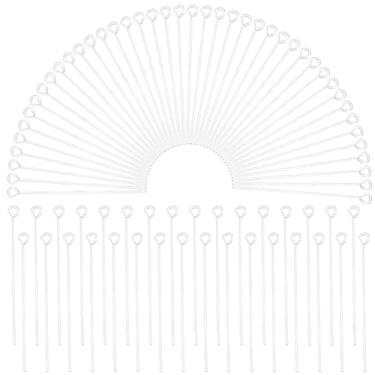 Imagem de Beebeecraft 100 pinos de olho aberto, pinos de cabeça de latão banhado a prata esterlina 925 de 4,6 cm para fazer joias, artesanato, miçangas, colar, pulseira, 0,7 mm