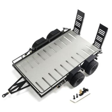 Imagem de ZEZEFUFU Reboque RC de liga de alumínio com roda dupla para carro Traxxas 1/18 TRX4M RC