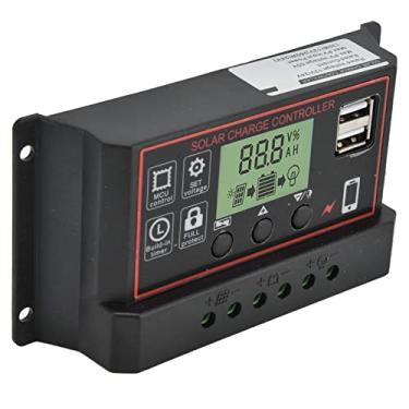 Imagem de aqxreight Controlador USB Painel de Bateria Solar PWM Equipamento de Controle de Carregamento 12 / 24V Controlador de Sobrecarga e Segurança 20AControlador SolarControlador de Bateria USB (30A)