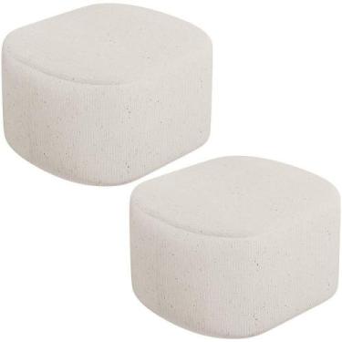 Imagem de Kit 2 Puffs Decorativos Orgânico Para Living Quarto 70cm Doha W01 Linh