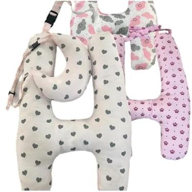Imagem de Almofada em Formato H com Apoio para Pescoço – Infantil e Adulto – Para Dormir em Viagens e Descanso(Estampas Aleatorias Menina)