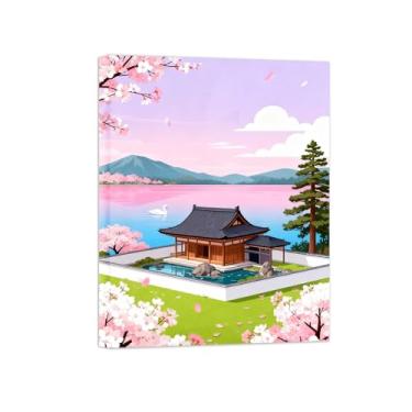 Imagem de Pôster paisagem - Flor cerejeira Kyoto - Impressões em Tela - Imagem Moderna Natureza para Sala de Estar Decoração 30x40cm Tela Embrulhada