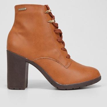 Imagem de Bota Coturno Cano Curto Via Uno Salto Bloco Tratorado Feminina-Feminino