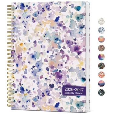 Imagem de Agenda mensal 2026-2027, calendário estético de 2 anos, 24 meses de janeiro de 2026 a dezembro de 2027, agenda mensal de 26 a 27, perfeita para escola, escritório, casa, 17,8 x 25,4 cm - blocos roxos