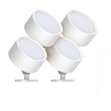 Imagem de Conjuntos de lâmpadas LED para iluminação pública 1–4 Três cores ajustáveis Carregamento USB Luz giratória em 360° Elegante e esteticamente agradável(Branco - Kit 4)