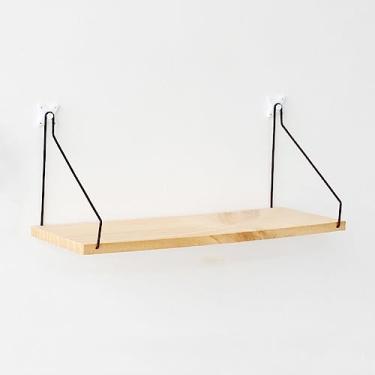 Imagem de Prateleira de Parede Rustica com Suportes Metal Prateleiras Armazenamento Decoração Quarto para Cozinha Sala Estar Banheiro Robusta Economia Espaço Or