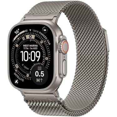 Imagem de SNBLK Pulseira de metal magnética masculina compatível com Apple Watch Ultra SE séries 11 10 9 8 7 6 5 4 mm e 38 mm, titânio de 49 mm, 46 mm, 45 mm, 44 mm, 41 mm, 40 mm, 3 e 2 de 49 mm, 46 mm, 45 mm