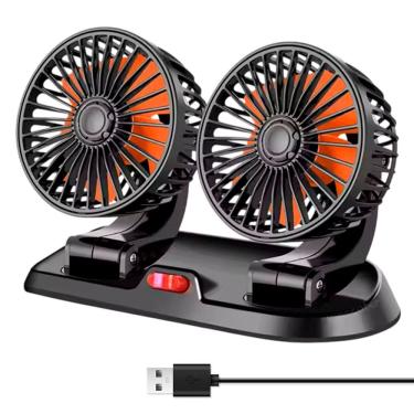 Imagem de Ventilador Duplo Mesa Usb Escritorio Carro Escrivaninha Estudos 2 Velocidades Verao Calor Sol Dias Quentes