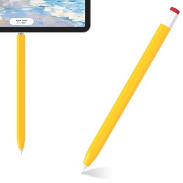 Imagem de LOVE MEI Capa de silicone clássica compatível com Apple Pencil 1ª geração, capa antiderrapante e suave (amarela)