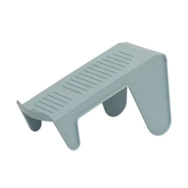 Imagem de HHHJQFAAT Compartimento duplo para sapatos, 4 peças rack de acabamento doméstico ajustável suporte de sapato de plástico para dormitório economia de espaço, antiderrapante (cor: bege) (azul)