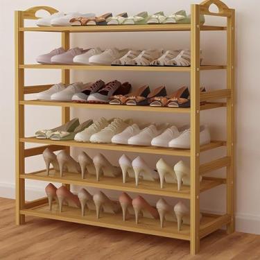 Imagem de 3FLQOOPP Sapateira, rack de armazenamento de sapatos estreito para corredor, banheiro, guarda-roupa, quarto, garagem, entrada traseira, organizador de sapatos natural, prateleira de sapatos em pé para