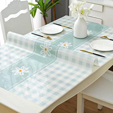 Imagem de U5GAAALPPQ9 Tapete de mesa transparente, capa de mesa grossa, elegante, toalha de mesa para 2, 4, 6 pessoas, multiuso (cor 4 90 x 150 cm)