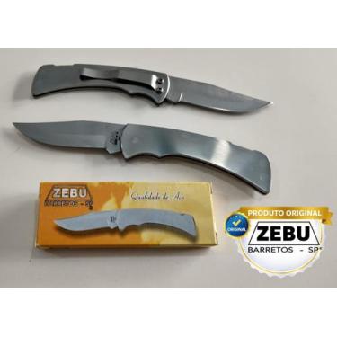 Imagem de Canivete Tr Inox de bolso Zebu Barretos Original com Trava e Presilha