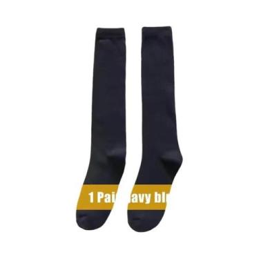 Imagem de Meias Longas De Algodão Masculinas, Sólidas, Para Negócios, Macias, El