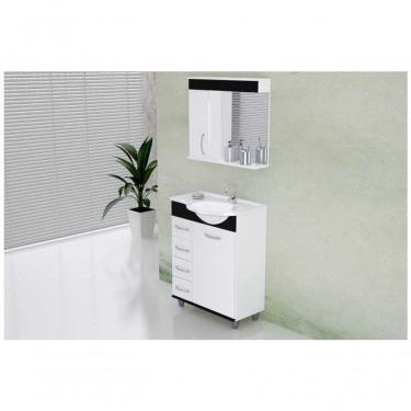 Imagem de Armario Banheiro Rorato Kit 60cm Viena Preto C-e