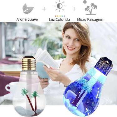 Imagem de Difusor Elétrico Umidificador Ar Ambiente Usb Luminária Lâmpada Aromas L