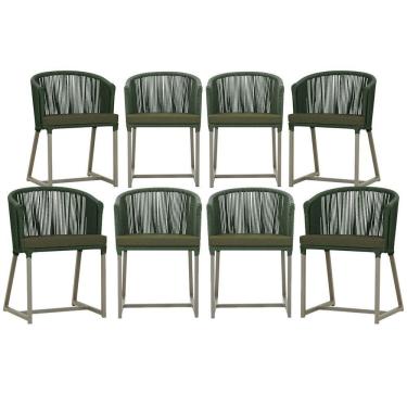Imagem de 8 Cadeiras De Jantar área Noronha Fendi E13 Trama Original Verde